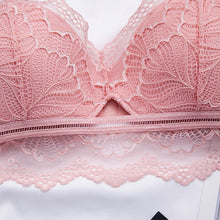 Load image into Gallery viewer, Lace Bra Set Female Lace Lingerie Sets False Eyelashes Women Bralette Transparent Bras and Panty Set Intimates Female Underwear