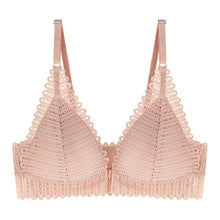 Load image into Gallery viewer, Lace Front Closure Bras Wireless Women Sexy Lingerie Push Up Seamless Adjustable Plus Size Backless Bralette Underwear Brassiere