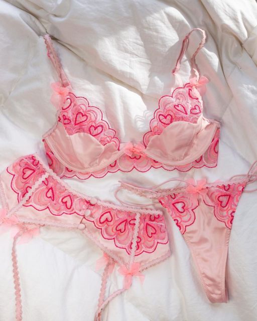 Lace Love Embroidery Sensual Lingerie Underwire Push up Bra Graters Pachwork Pink Erotic Underwear Briefs Exotic Sets