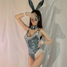 Load image into Gallery viewer, Lace Mesh Bunny Uniform Suit Women Velvet Sexy Jumpsuit Cute Anime Roleplay Kawaii Lingerie Erotic Cosplay Bunny Girl Costume