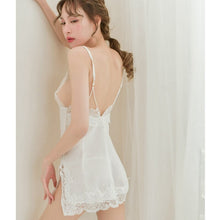 Load image into Gallery viewer, Lace Night Dress Women Elegant Sleepwear Silk Nightgown V-neck Lingere Dress Nightie Femme Stain Nightwear Summer Homewear Suit