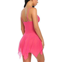 Load image into Gallery viewer, Lace See through Visible Mesh Lingerie Babydoll Nightgown With Thong Women Sexy Sleepwear Nightdress Spaghetti Strap Sleepdress