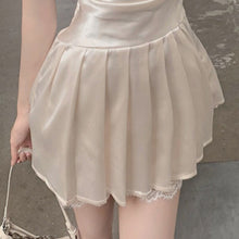 Load image into Gallery viewer, Lace-up Spaghetti Strap Square Neck Satin Dresses For Women Party Elegant Backless Mini Pleated Robes Sundress Fashion Vestidos