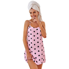 Load image into Gallery viewer, Ladie&#39;s Heart Print Mini Night Dress Sexy Nighties Cute Nightgown Comfy Sleepwear Classic Nightwear