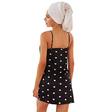 Load image into Gallery viewer, Ladie&#39;s Heart Print Mini Night Dress Sexy Nighties Cute Nightgown Comfy Sleepwear Classic Nightwear