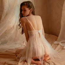 Load image into Gallery viewer, Ladies Dressing Gown Lace Gauze Sexy Nightdress Women Sling Nightgown Sleepwear Nightie Exotic Dress Nightwear Wedding Peignoir