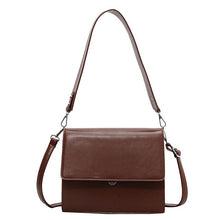 Load image into Gallery viewer, Ladies Flap Shoulder Bag Wide Strap Ladies Messenger Bag Solid Color Leather Retro Styling Bag Double Layer Women&#39;s Bag