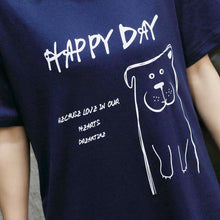 Load image into Gallery viewer, Ladies Sexy Cotton Night Dress Short Sleeve Nighties O-Neck Nightgown Plus Size Nightdress Cartoon Sleepwear Nightwear For Women