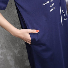 Load image into Gallery viewer, Ladies Sexy Cotton Night Dress Short Sleeve Nighties O-Neck Nightgown Plus Size Nightdress Cartoon Sleepwear Nightwear For Women