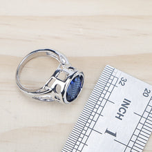 Load image into Gallery viewer, Ladies Silver 925 Jewelry Sets For Women 2018  Blue Cubic Zirconia Rings/Bracelets/Earrings/Pendant Necklace Set Free Gift Box