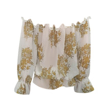 Load image into Gallery viewer, Ladies Summer Blouses For Women Short One-neck Blouses Cool Casual Fashion Floral Print Shirt Top Female Blusas Chemise Femme