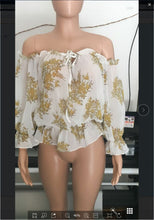 Load image into Gallery viewer, Ladies Summer Blouses For Women Short One-neck Blouses Cool Casual Fashion Floral Print Shirt Top Female Blusas Chemise Femme