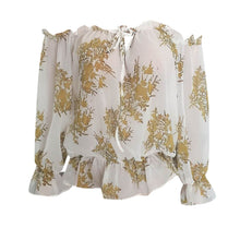 Load image into Gallery viewer, Ladies Summer Blouses For Women Short One-neck Blouses Cool Casual Fashion Floral Print Shirt Top Female Blusas Chemise Femme