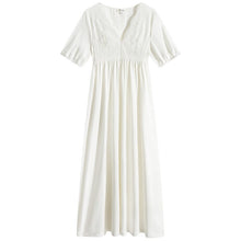 Load image into Gallery viewer, Ladies Vintage Homewear Suit Long white Nightdress Women Nightgowns Lace Sweet Negligee Nightwear V-neck Sleepwear Sexy Nighty