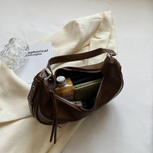 Load image into Gallery viewer, Ladies solid leather shoulder bag Fashion casual crossbody bag dumpling bag winter new dark women&#39;s mobile phone bag