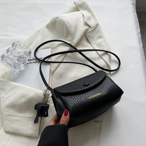 Ladies textured shoulder bag fashion mobile phone bag messenger bag ladies mini mobile phone bag casual retro ladies bag