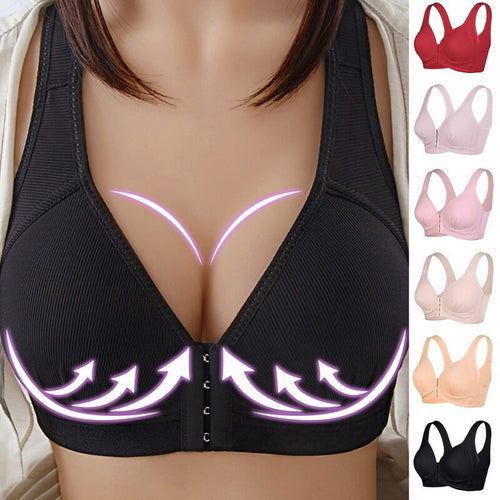Large Size Bras For Women Push Up Bra Sexy Underwears Brassiere Wireless Bralette Front Buckle Anti-sag Bra Brasieres para mujer
