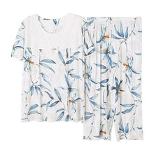 Load image into Gallery viewer, Large Size M-3XL Womens Nightwear 2pc Tops Pants Sleep Pajamas Sets Women Summer 100% Modal Cotton Nightgown Bedroom Clothes