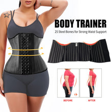 Load image into Gallery viewer, Latex Waist Trainer Corset Slimming Sheath Flat Belly Shapewear Women Body Shaper Modeling Strap Reductive Girdle 25 Steel Bones