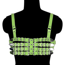 Load image into Gallery viewer, Learther Underwear Tops Cage Bra Pastel Gothic Bondage Body Harness Cage Goth Sexy Lingerie Bra Fetish Body Harness Belt Rave