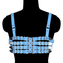 Load image into Gallery viewer, Learther Underwear Tops Cage Bra Pastel Gothic Bondage Body Harness Cage Goth Sexy Lingerie Bra Fetish Body Harness Belt Rave