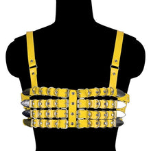 Load image into Gallery viewer, Learther Underwear Tops Cage Bra Pastel Gothic Bondage Body Harness Cage Goth Sexy Lingerie Bra Fetish Body Harness Belt Rave