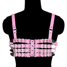 Load image into Gallery viewer, Learther Underwear Tops Cage Bra Pastel Gothic Bondage Body Harness Cage Goth Sexy Lingerie Bra Fetish Body Harness Belt Rave