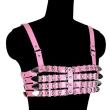 Load image into Gallery viewer, Learther Underwear Tops Cage Bra Pastel Gothic Bondage Body Harness Cage Goth Sexy Lingerie Bra Fetish Body Harness Belt Rave