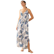 Load image into Gallery viewer, Leaves Printed Pajamas Set Buttons Sexy Sleepwear Suit  Top with Pant Comfortable Leisure Wear Summer Holiday Homedress