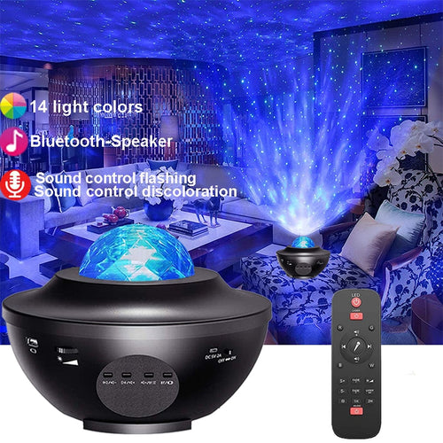 Led Star Galaxy Starry Sky Projector Night Light Built-in Bluetooth-Speaker For Bedroom Decoration Child Kids Birthday Present