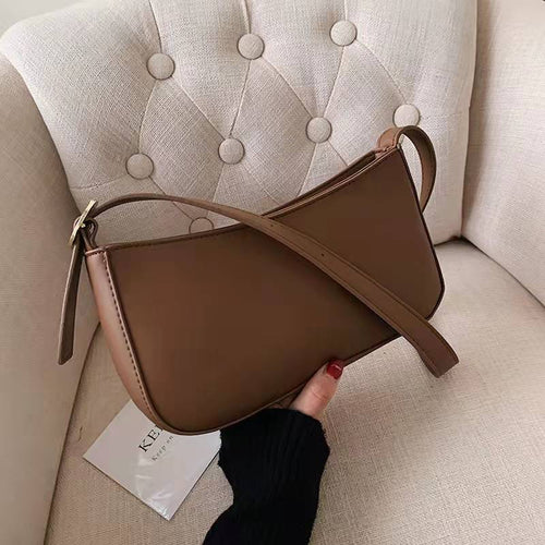 Leftside bonito cor sólida pequeno couro do plutônio sacos de ombro para as mulheres 2022 hit simples bolsas e bolsas femininas