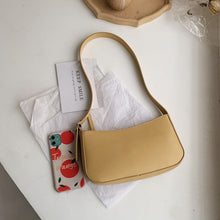 Load image into Gallery viewer, Leftside bonito cor sólida pequeno couro do plutônio sacos de ombro para as mulheres 2022 hit simples bolsas e bolsas femininas