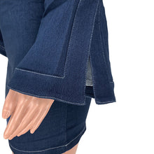 Load image into Gallery viewer, Leisure Two-piece Outdoor Suit Sexy Button Trumpet Sleeves Women&#39;s Sets Zipper Denim Skirt Fashion Women Party Office Dress