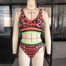 Load image into Gallery viewer, Leopard Printed Bikini 2021 New Sexy Swimwear Women Push Up Swimsuit Mesh Bikini Set High Waist Bathing Suit Beachwear Swimming