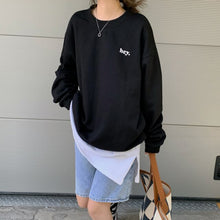 Load image into Gallery viewer, Letter Printing Round Neck Batwing Sleeve Women Hoodie Solid Loose Long Sleeved Sweater 2022 Spring New Street Style Pullover