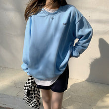Load image into Gallery viewer, Letter Printing Round Neck Batwing Sleeve Women Hoodie Solid Loose Long Sleeved Sweater 2022 Spring New Street Style Pullover