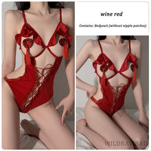 Load image into Gallery viewer, Lingerie Set Sexy Costumes Lingerie Bodysuit Lace Up Bandage Sexy Bodysuit Ladies Sex Crotch Open Through Body Stripper Clothes