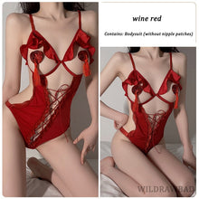 Load image into Gallery viewer, Lingerie Set Sexy Costumes Lingerie Bodysuit Lace Up Bandage Sexy Bodysuit Ladies Sex Crotch Open Through Body Stripper Clothes