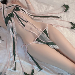Lingerie Set Sexy Fantasy Lingerie Couple Sex Clothing Hanging Neck Mesh Classical Hanfu Cosplay Uniform See Through Hot Dress