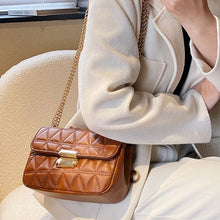 Load image into Gallery viewer, Lingge Small PU Leather Flap Crossbody Bags for Women 2022 Hit Women&#39;s Luxury Branded Trending Chain Shoulder Handbags