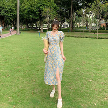 Load image into Gallery viewer, Little Daisy Floral Dress Women 2021 Summer French Gentle Temperament Sundress Female Thin Waist Platycodon Long Vestidos Ladies