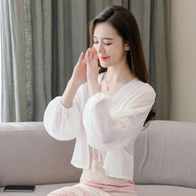 Load image into Gallery viewer, Little Shawl Short Sun Protection Cardigan Chiffon Blouse Women Spring and Autumn Thin All-Match Coat Fashion Woman Blouses 2021