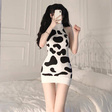 Load image into Gallery viewer, Lolita Cow Cosplay Costumes Backless Turtleneck Sweater Japanese Cute Anime Erotic Outfit Women Sexy Lingerie Sleeveless Suit
