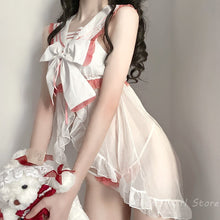 Load image into Gallery viewer, Lolita Nightdress Cute Moon Sexy Lingerie Front Open Bow Navy Sailor School Girl Underwear Student JK Skirt Cosplay Uniform