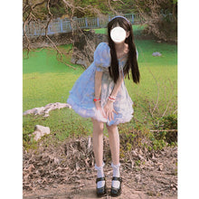 Load image into Gallery viewer, Lolita Puff Sleeve French Yarn Fairy Dress Summer Japanese Soft Girl Bow Tie Waist Princess Dress Cute Dress