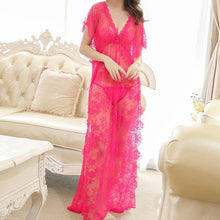 Load image into Gallery viewer, Long Lace Sleepwear Women&#39;s Nighty Floral Nightgown Nightrobe Sexy Dress Ladies Gowns Deep V Lingerie Night Dress Women Elegant