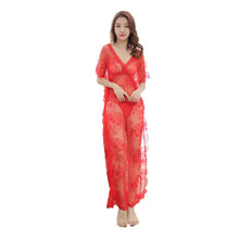 Load image into Gallery viewer, Long Lace Sleepwear Women&#39;s Nighty Floral Nightgown Nightrobe Sexy Dress Ladies Gowns Deep V Lingerie Night Dress Women Elegant