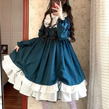 Load image into Gallery viewer, Long Sleeve Bandage Lolita Dress Women 2022 Japanese Ball Gown Kawaii Clothes Sweet Cute Dresses Slim Waist Vestidos Mujer