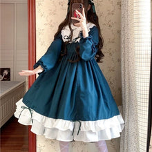 Load image into Gallery viewer, Long Sleeve Bandage Lolita Dress Women 2022 Japanese Ball Gown Kawaii Clothes Sweet Cute Dresses Slim Waist Vestidos Mujer