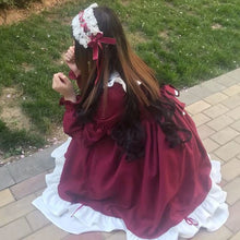 Load image into Gallery viewer, Long Sleeve Bandage Lolita Dress Women 2022 Japanese Ball Gown Kawaii Clothes Sweet Cute Dresses Slim Waist Vestidos Mujer